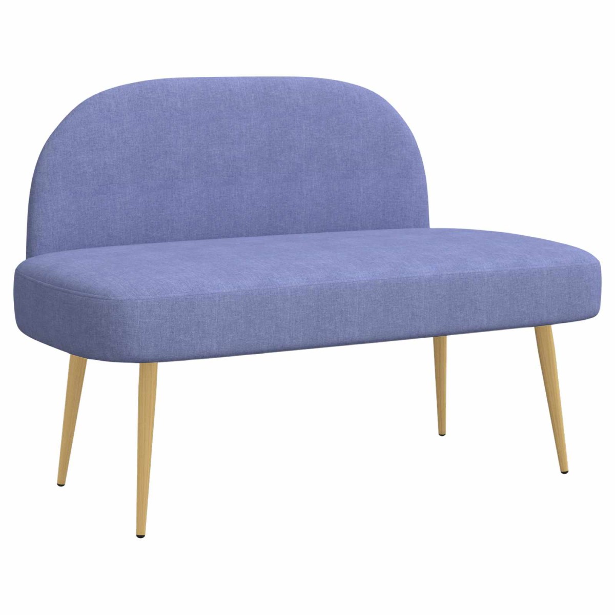vidaXL Δερμάτινος Πάγκος με Πλάτη Μπλε τζιν 110 x 60 x 76 cm