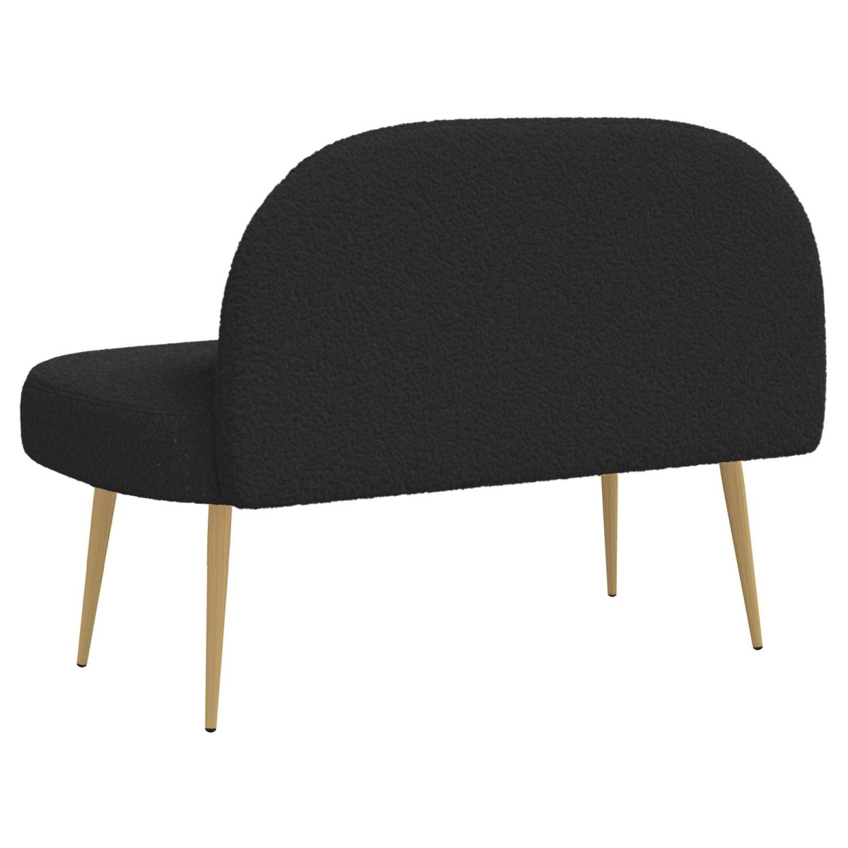 vidaXL Δερμάτινος Πάγκος με Πλάτη Μαύρο 110 x 60 x 76 cm Μπουκλέ