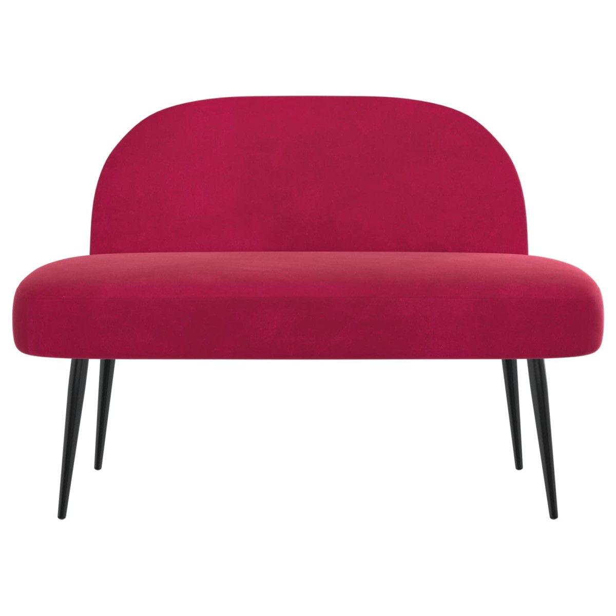 vidaXL Δερμάτινος Πάγκος με Πλάτη Μπορντό 110 x 60 x 76 cm Βελούδο