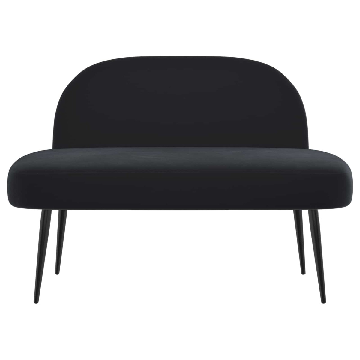 vidaXL Δερμάτινος Πάγκος με Πλάτη Μαύρο 110 x 60 x 76 cm Βελούδο