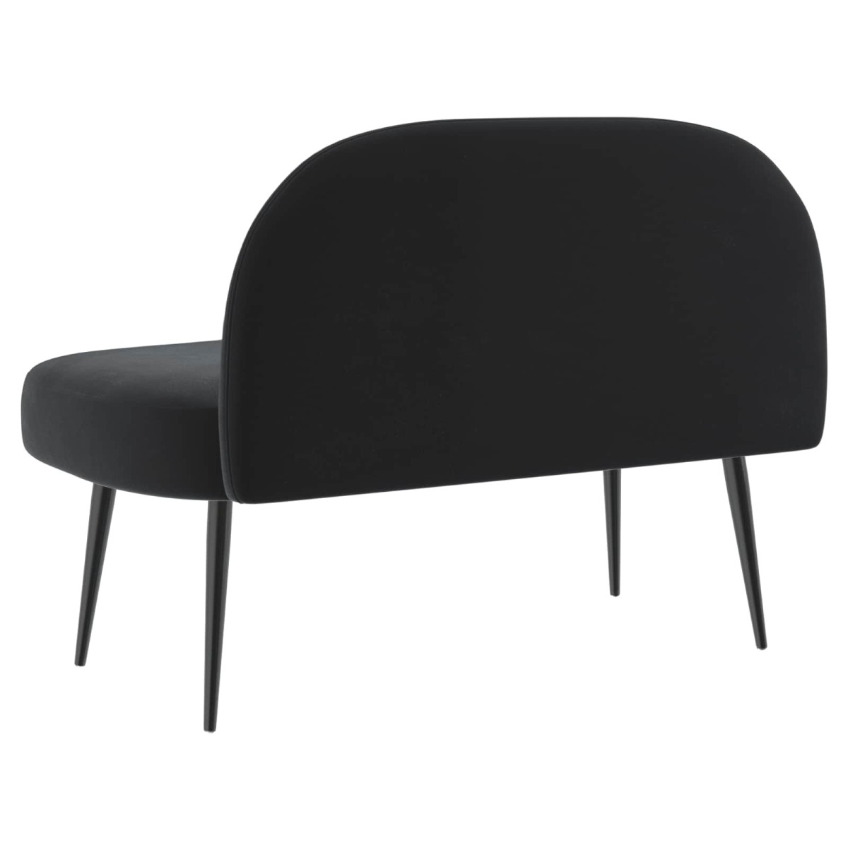 vidaXL Δερμάτινος Πάγκος με Πλάτη Μαύρο 110 x 60 x 76 cm Βελούδο