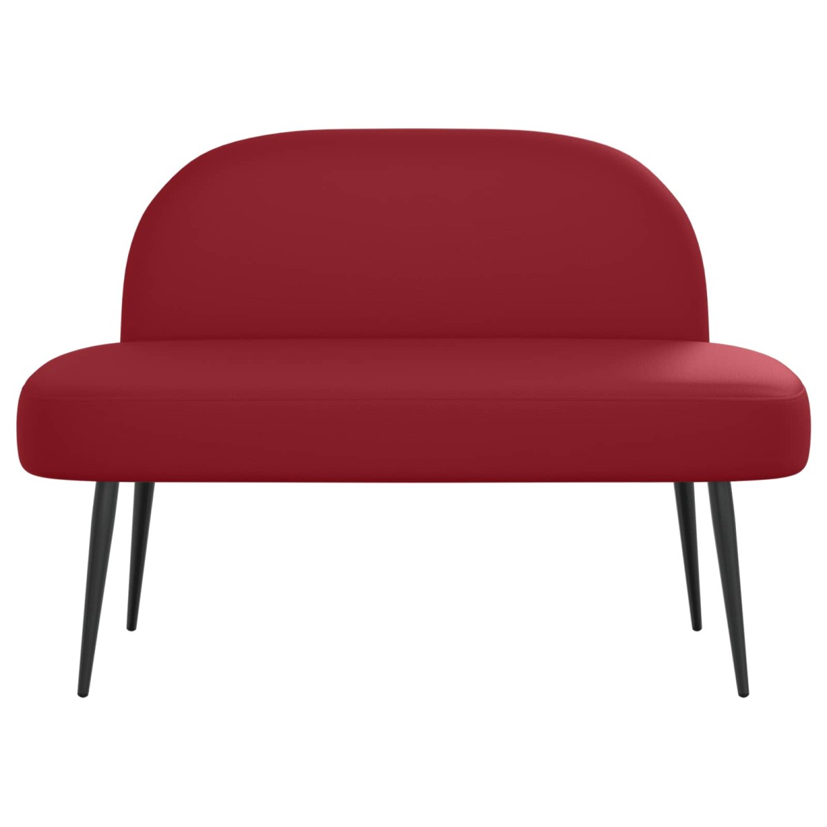 vidaXL Δερμάτινος Πάγκος με Πλάτη Μπορντό 110 x 60 x 76 cm