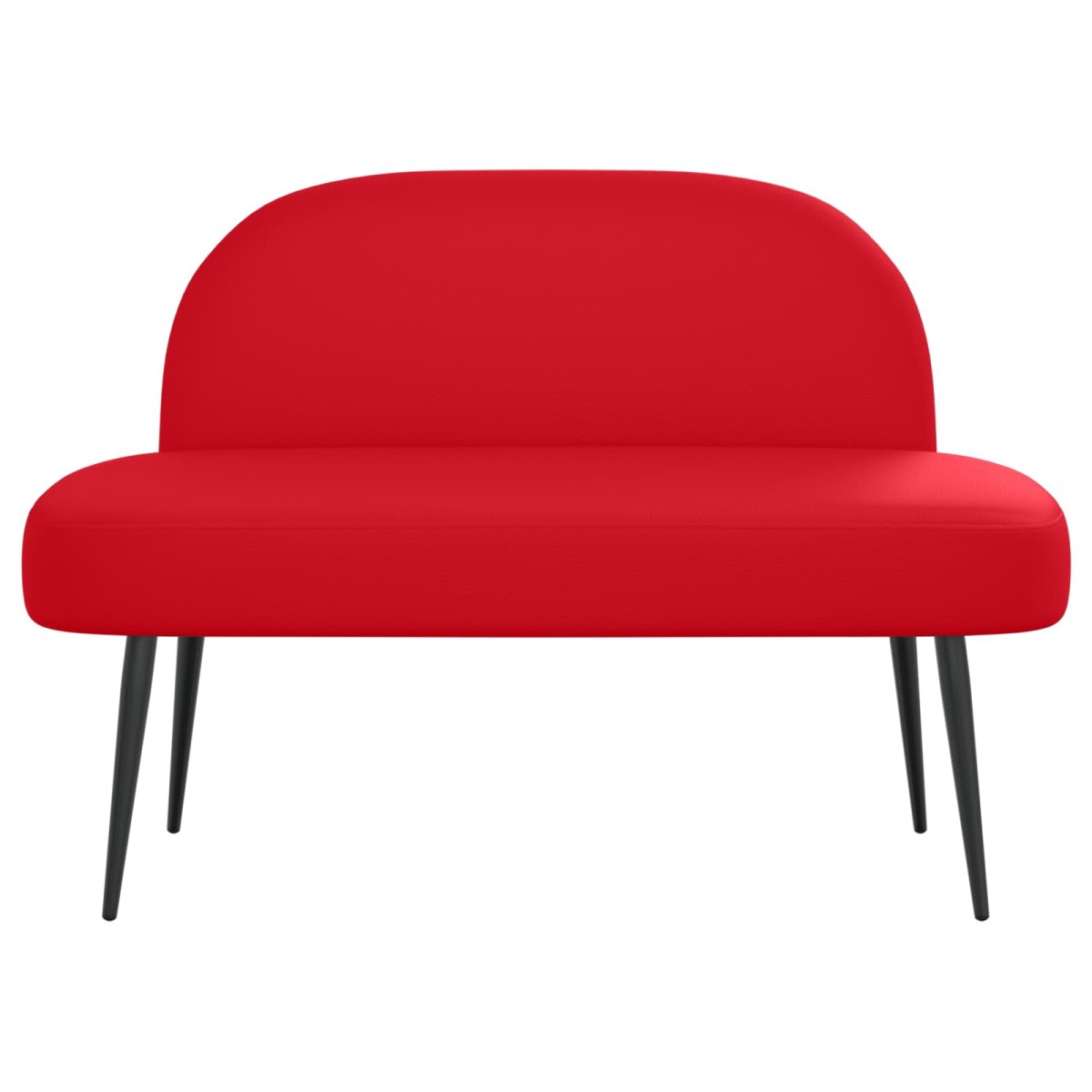 vidaXL Δερμάτινος Πάγκος με Πλάτη Κόκκινο 110 x 60 x 76 cm