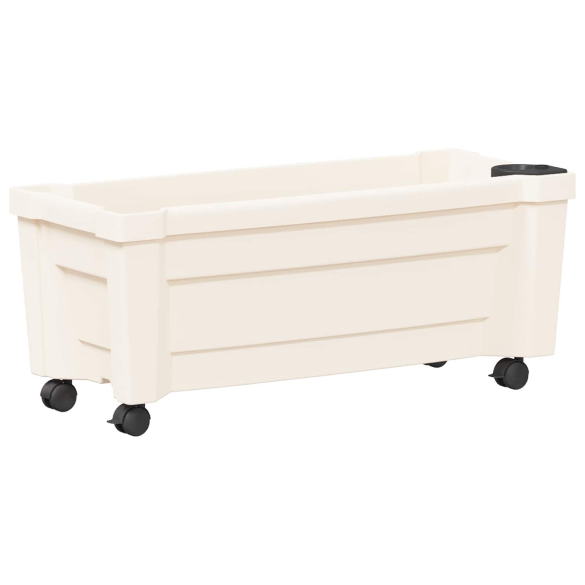vidaXL Γλάστρα Calypso με Ρόδες Λευκό 79 x 35 x 33 εκ PP