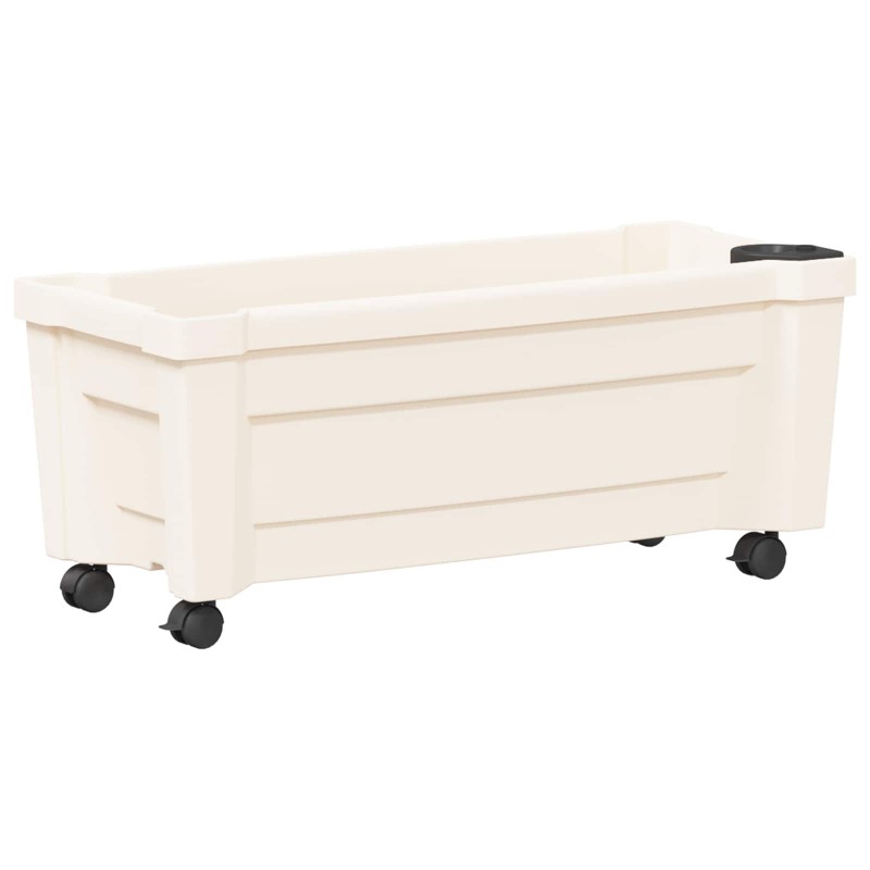 vidaXL Γλάστρα Calypso με Ρόδες Λευκό 79 x 35 x 33 εκ PP