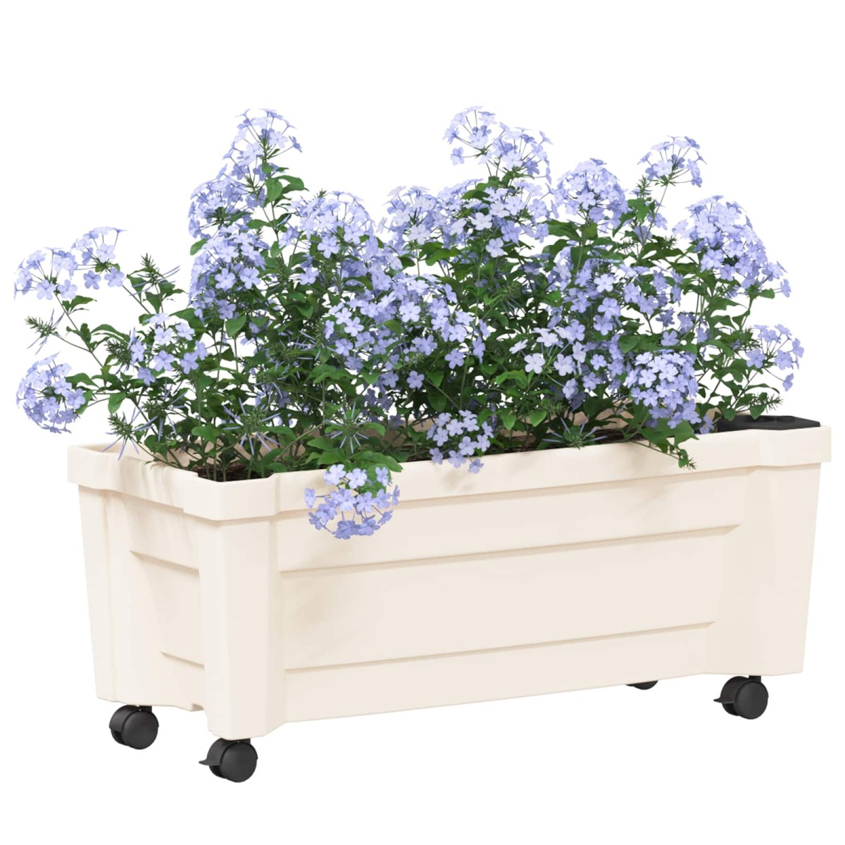 vidaXL Γλάστρα Calypso με Ρόδες Λευκό 79 x 35 x 33 εκ PP