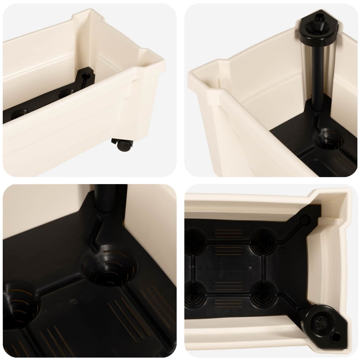vidaXL Γλάστρα Calypso με Ρόδες Λευκό 79 x 35 x 33 εκ PP