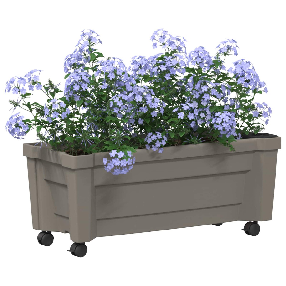 vidaXL Γλάστρα Calypso με Ρόδες Γκρι 79 x 35 x 33 εκ PP
