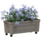 vidaXL Γλάστρα Calypso με Ρόδες Γκρι 79 x 35 x 33 εκ PP