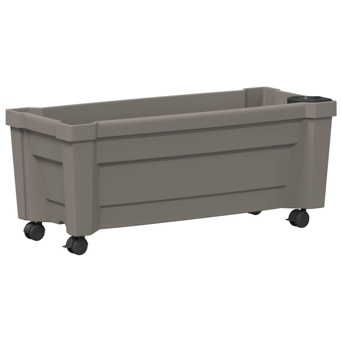 vidaXL Γλάστρα Calypso με Ρόδες Γκρι 79 x 35 x 33 εκ PP