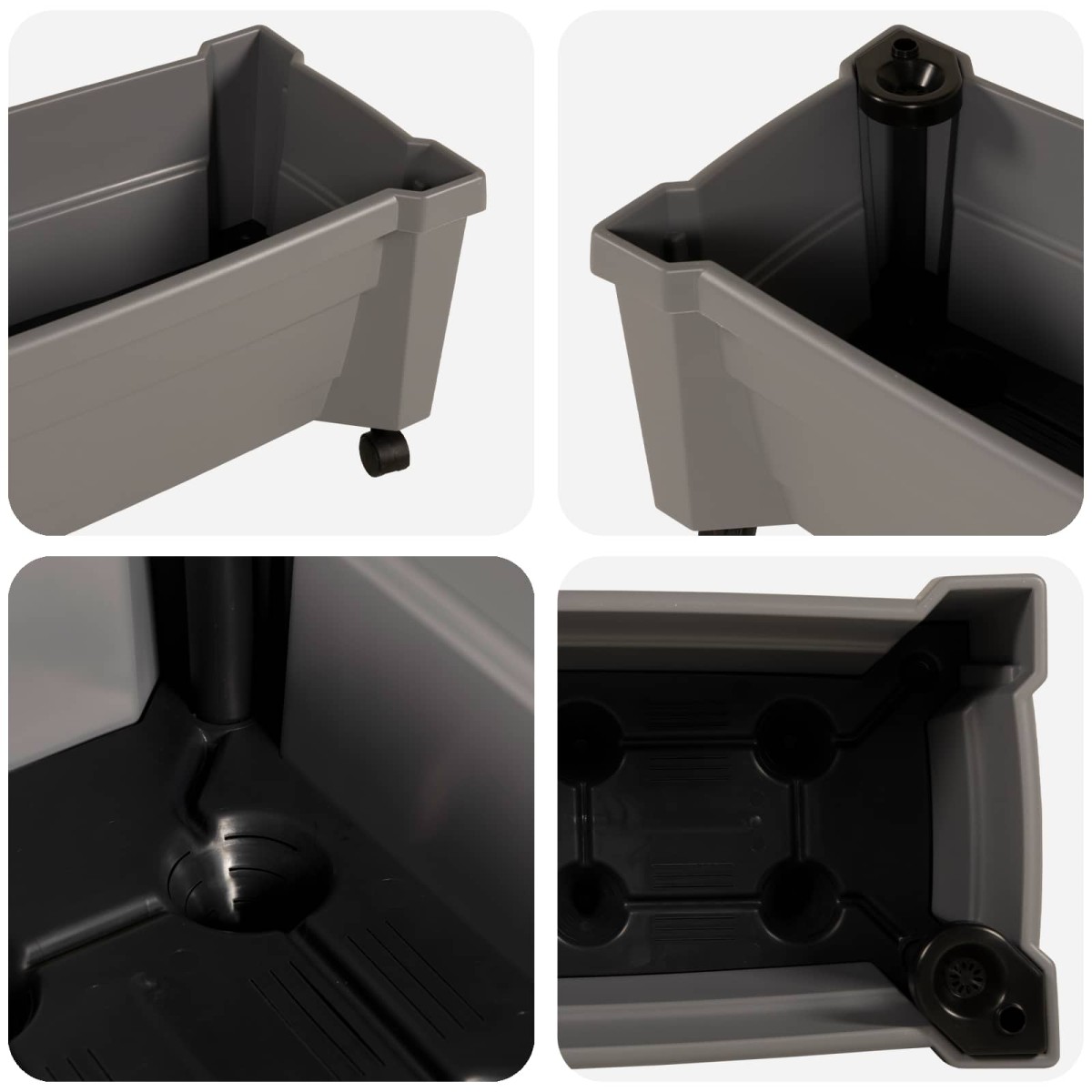 vidaXL Γλάστρα Calypso με Ρόδες Γκρι 79 x 35 x 33 εκ PP