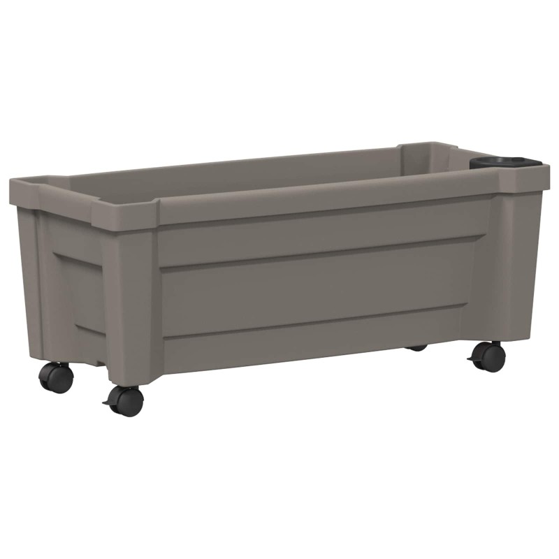vidaXL Γλάστρα Calypso με Ρόδες Γκρι 79 x 35 x 33 εκ PP