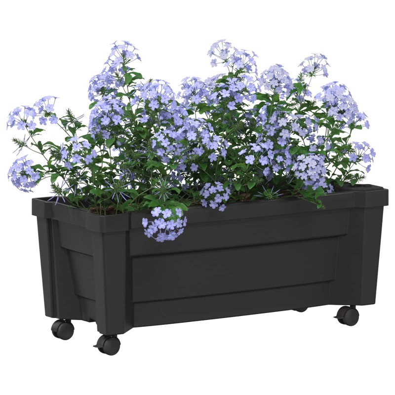 vidaXL Γλάστρα Calypso με Ρόδες Ανθρακί 79 x 35 x 33 εκ PP