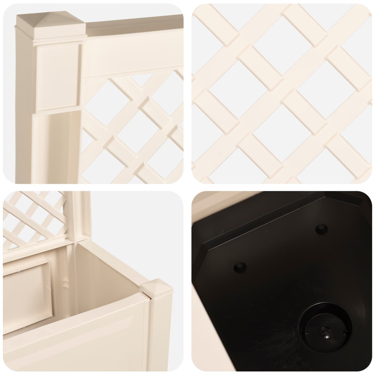 vidaXL Μεγάλη Γλάστρα με Στήριγμα Λευκό 99,5 x 43 x 133,5 εκ PP
