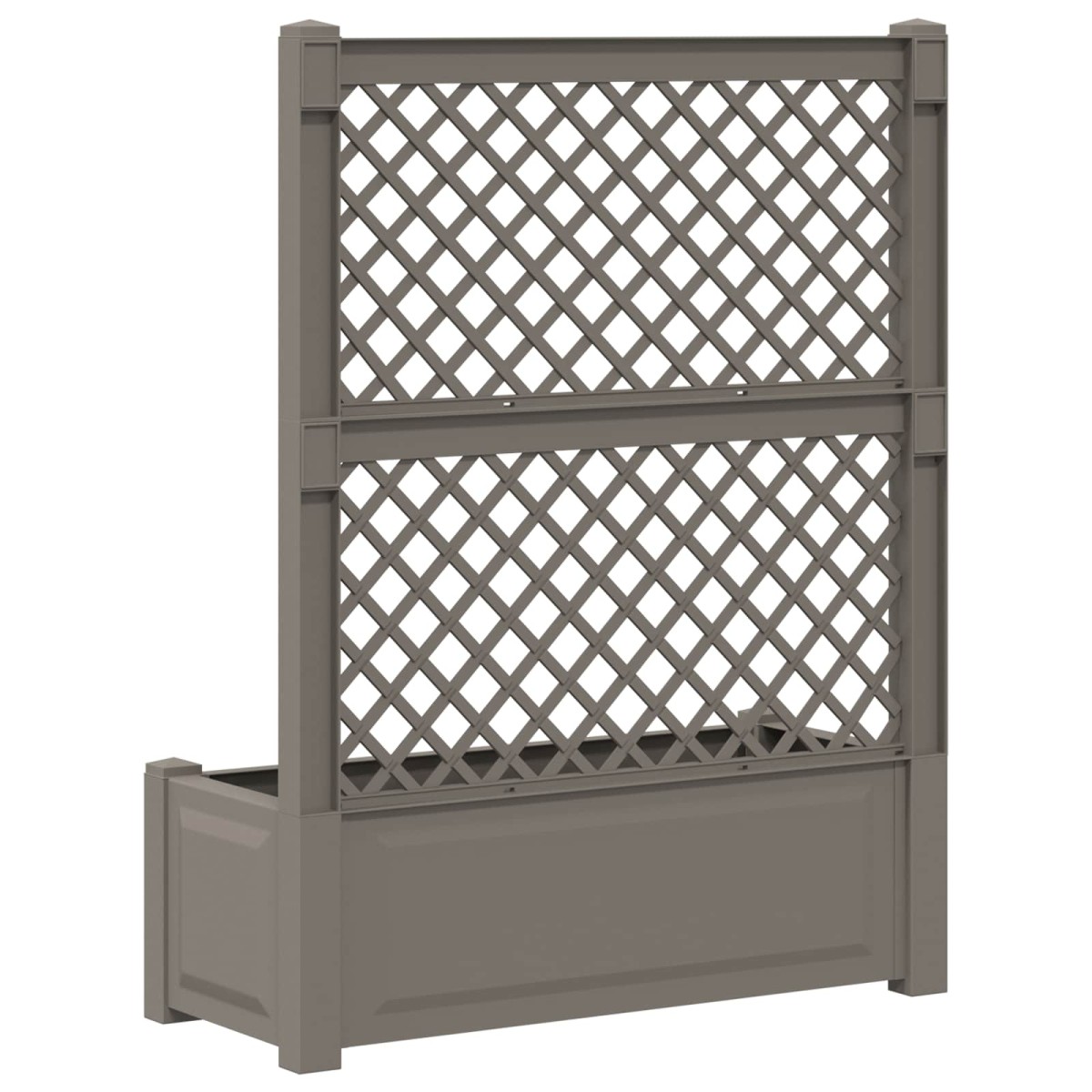 vidaXL Μεγάλη Γλάστρα με Στήριγμα Γκρι 99,5 x 43 x 133,5 εκ PP