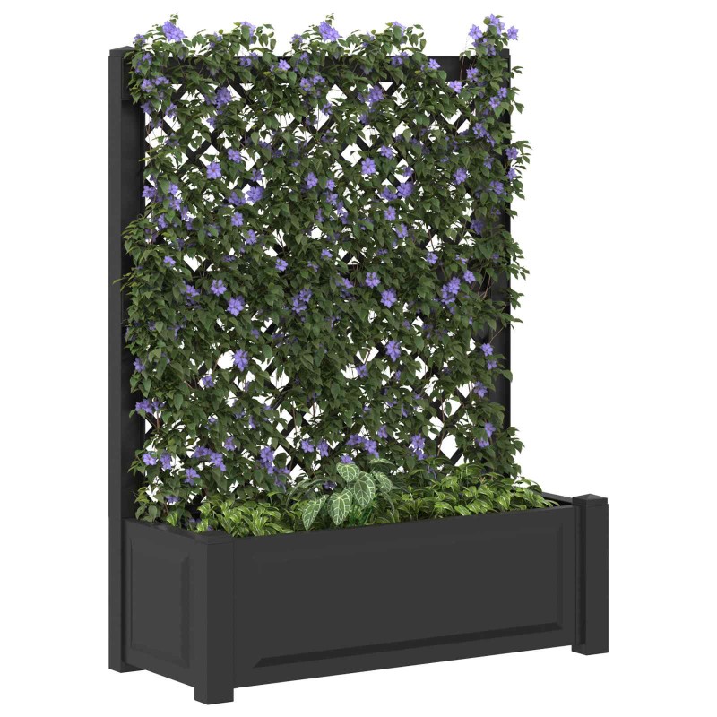 vidaXL Μεγάλη Γλάστρα με Στήριγμα Ανθρακί 99,5 x 43 x 133,5 εκ PP