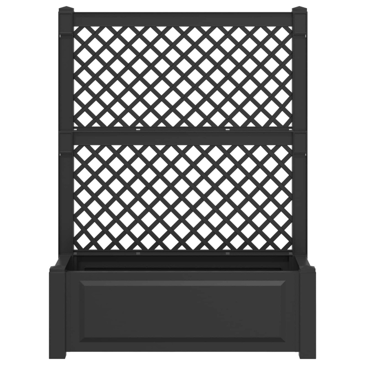 vidaXL Μεγάλη Γλάστρα με Στήριγμα Ανθρακί 99,5 x 43 x 133,5 εκ PP