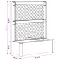 vidaXL Μεγάλη Γλάστρα με Στήριγμα Ανθρακί 99,5 x 43 x 133,5 εκ PP