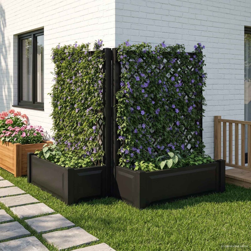 vidaXL Μεγάλη Γλάστρα με Στήριγμα 2 pcs Ανθρακί 143 x 143 x 133,5 εκ