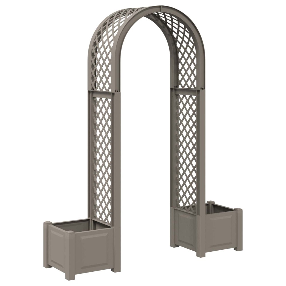 vidaXL Αψίδα Ρόδου με Γλάστρα Γκρι 168,5 x 43 x 207 εκ PP