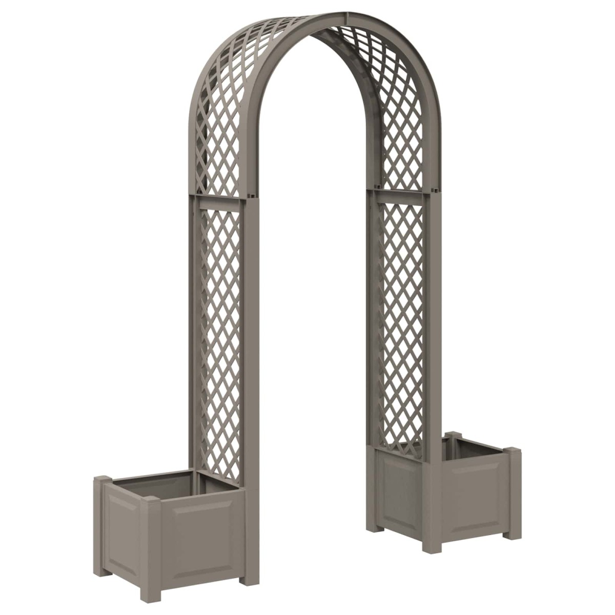 vidaXL Αψίδα Ρόδου με Γλάστρα Γκρι 168,5 x 43 x 207 εκ PP