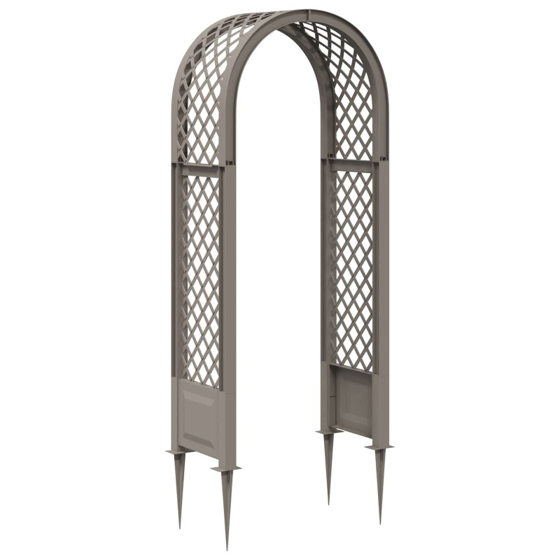 vidaXL Αψίδα Ρόδων με Ακίδες Γκρι 97 x 43 x 218 εκ. PP