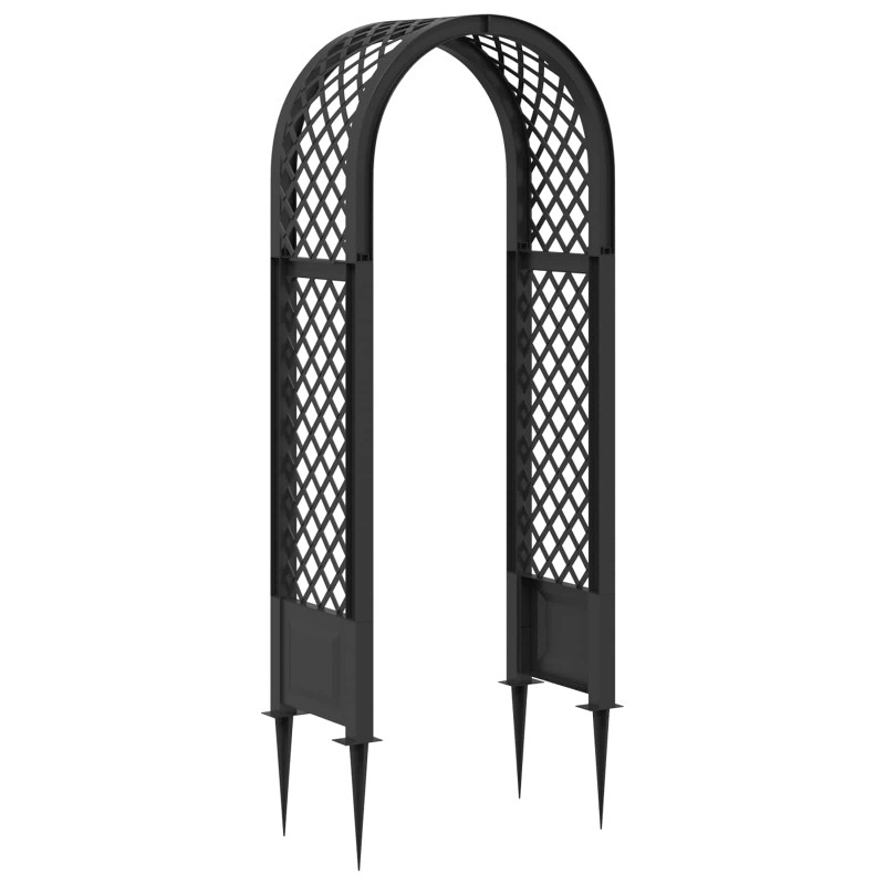 vidaXL Αψίδα Ρόδων με Ακίδες Ανθρακί 97 x 43 x 218 εκ. PP