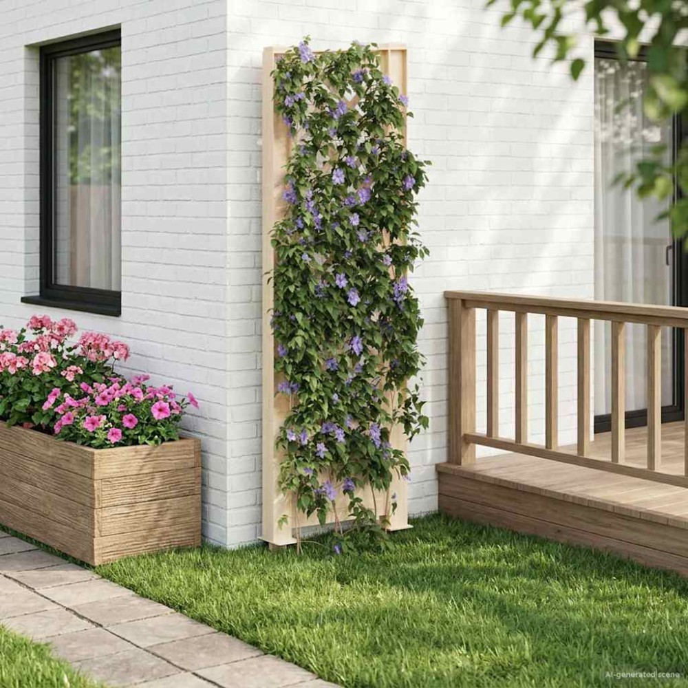 vidaXL Πλέγμα με Ακίδα Λευκό 43 x 6 x 165 εκ. PP