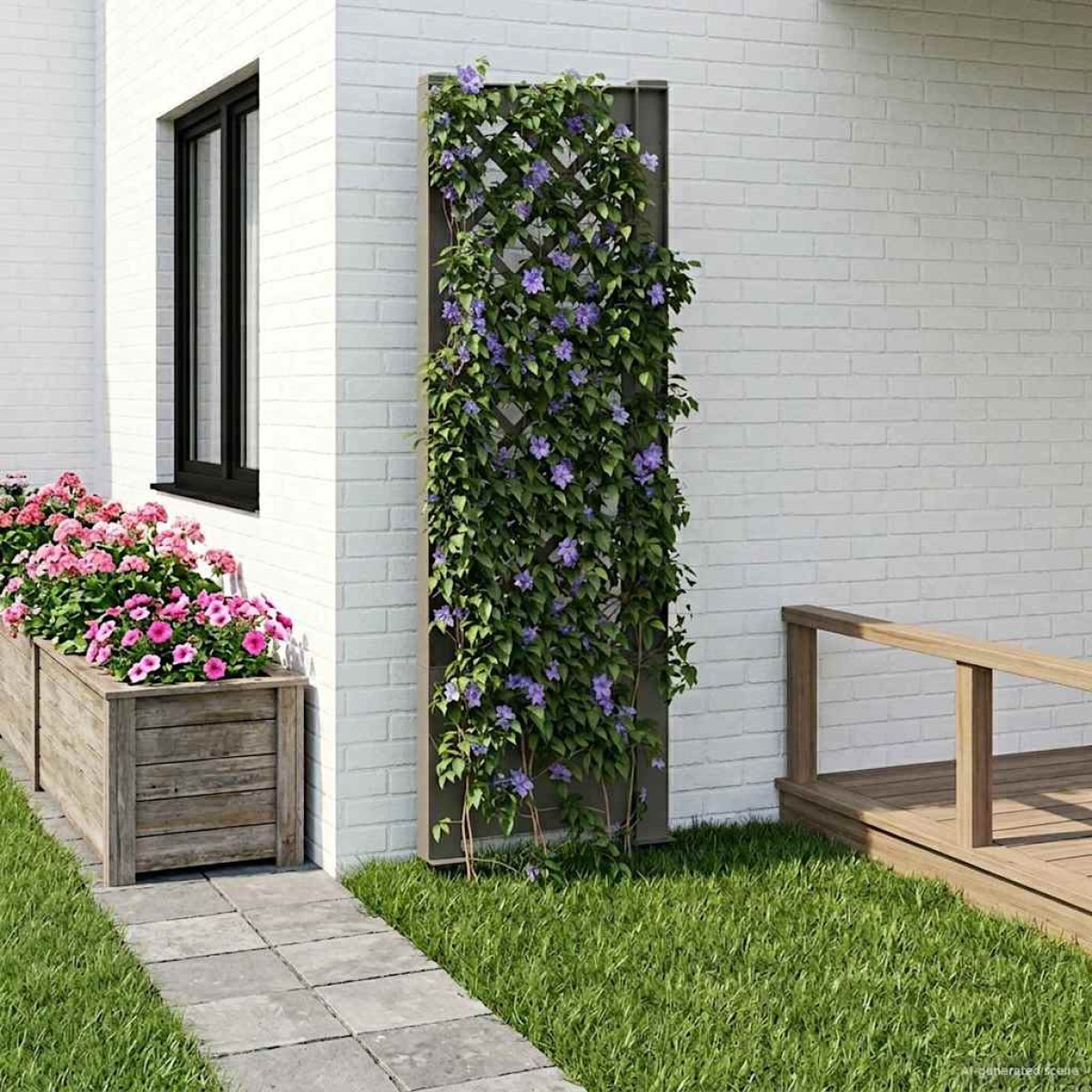 vidaXL Πλέγμα με Ακίδα Γκρι 43 x 6 x 165 εκ. PP