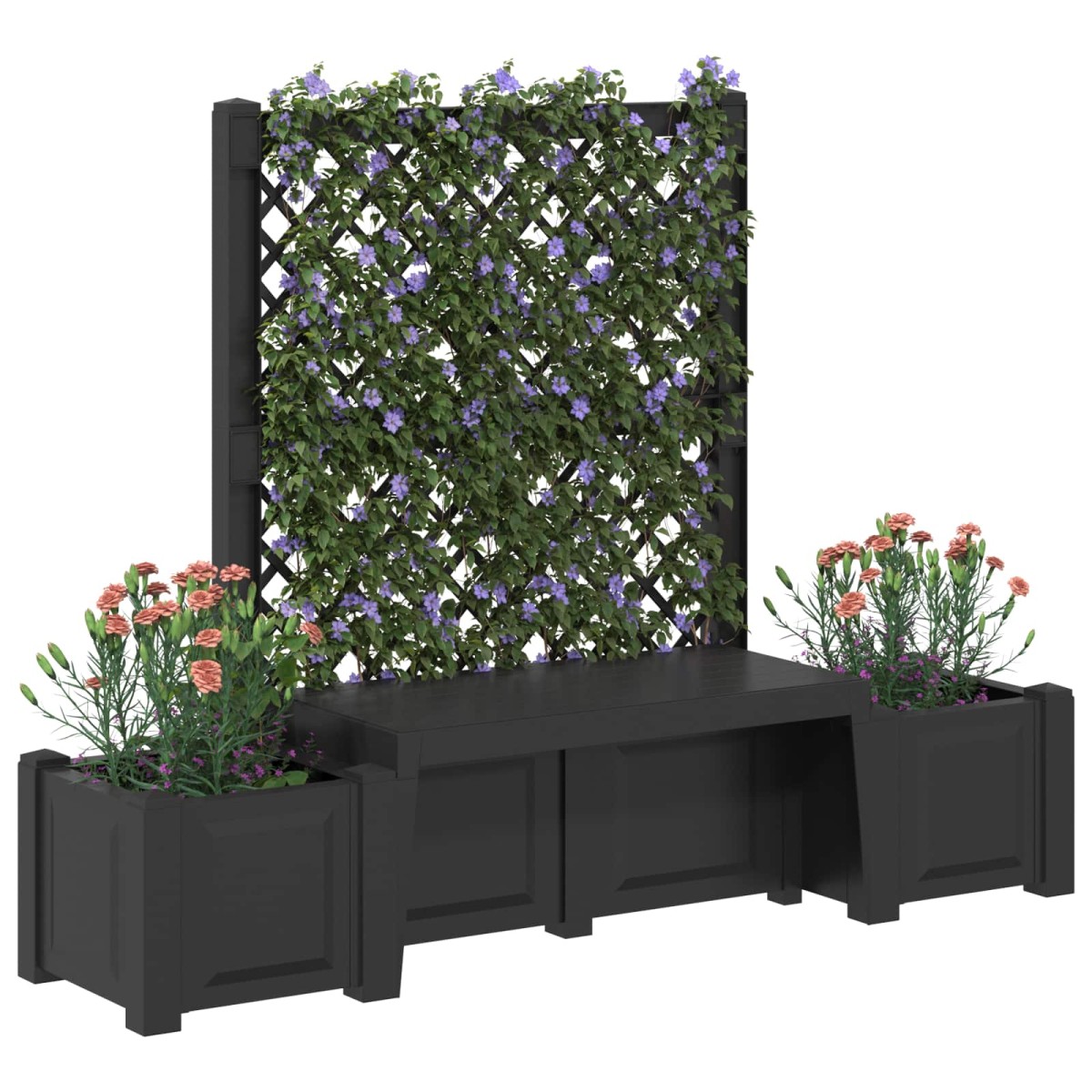 vidaXL Κήπος Πάγκος Κοπεγχάγη Ανθρακί 173 x 49 x 135,5 εκ. PP