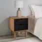 vidaXL Κομοδίνο OTTA Μαύρο 45 x 39 x 57 εκ Μασίφ Ξύλο Πεύκου