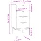vidaXL Κουτί με συρτάρια OTTA Μαύρο 45 x 39 x 90 εκ. Μασίφ Ξύλο Πεύκου