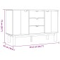 vidaXL Πλαϊνό γραφείο OTTA Μαύρο 113,5 x 43 x 73 εκ. Μασίφ Ξύλο Πεύκου