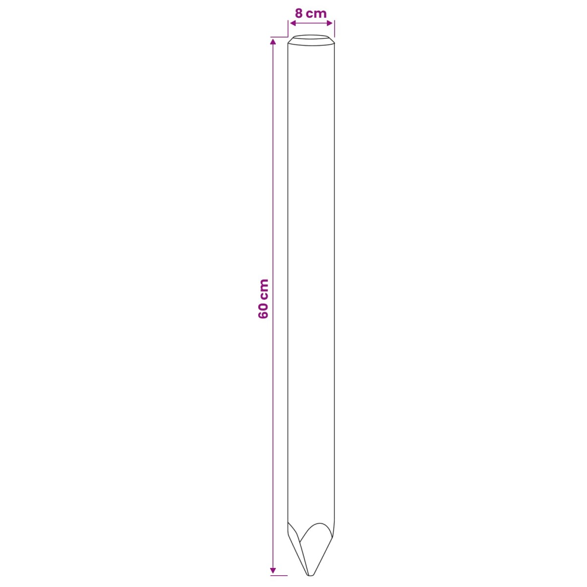 vidaXL Πό posts φράχτη 5 τεμ. Πράσινο 60 cm Μασίφ Ξύλο Πεύκου
