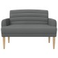 vidaXL Love seat με κουμπιά Σκούρο Γκρι 116 x 67 x 80 εκ. Ύφασμα