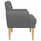 vidaXL Love seat με κουμπιά Σκούρο Γκρι 116 x 67 x 80 εκ. Ύφασμα