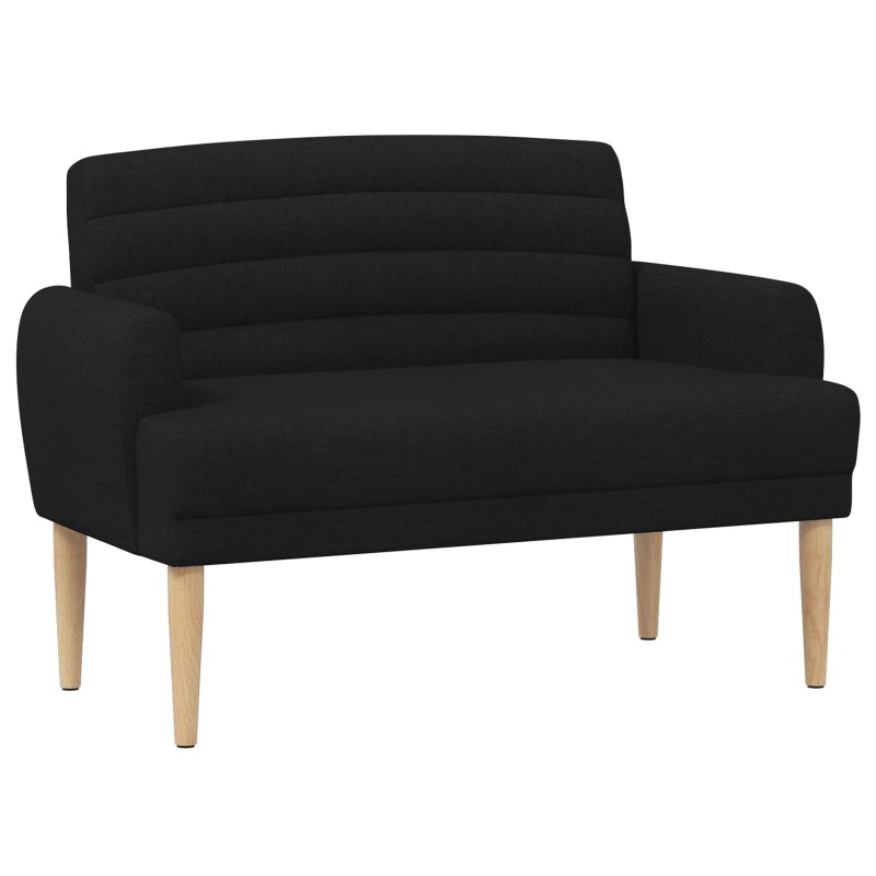 vidaXL Love seat με κουμπιά Μαύρο 116 x 67 x 80 εκ. Ύφασμα