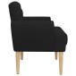 vidaXL Love seat με κουμπιά Μαύρο 116 x 67 x 80 εκ. Ύφασμα