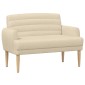 vidaXL Love seat με κουμπιά Κρεμ 116 x 67 x 80 εκ. Ύφασμα
