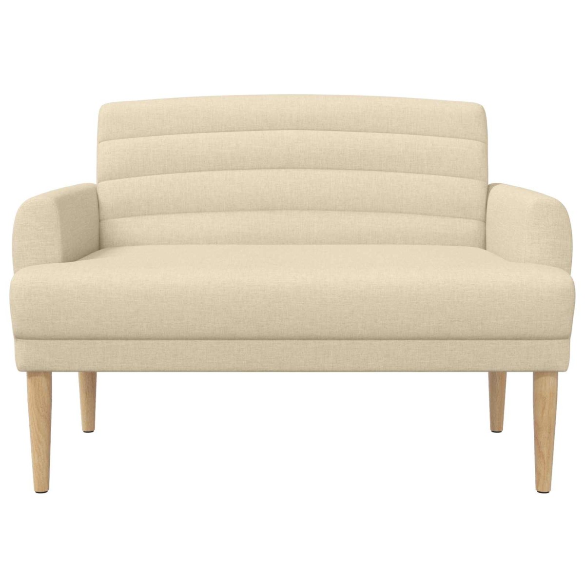 vidaXL Love seat με κουμπιά Κρεμ 116 x 67 x 80 εκ. Ύφασμα
