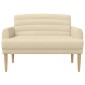 vidaXL Love seat με κουμπιά Κρεμ 116 x 67 x 80 εκ. Ύφασμα