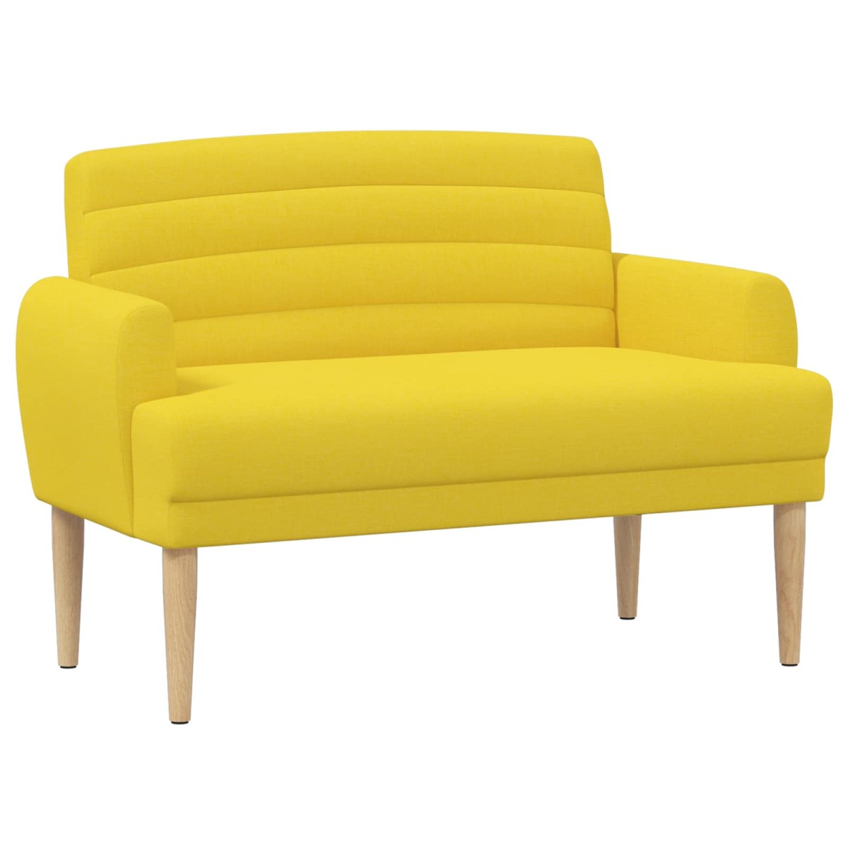 vidaXL Love seat με κουμπιά Απαλό Κίτρινο 116 x 67 x 80 εκ. Ύφασμα