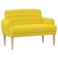vidaXL Love seat με κουμπιά Απαλό Κίτρινο 116 x 67 x 80 εκ. Ύφασμα