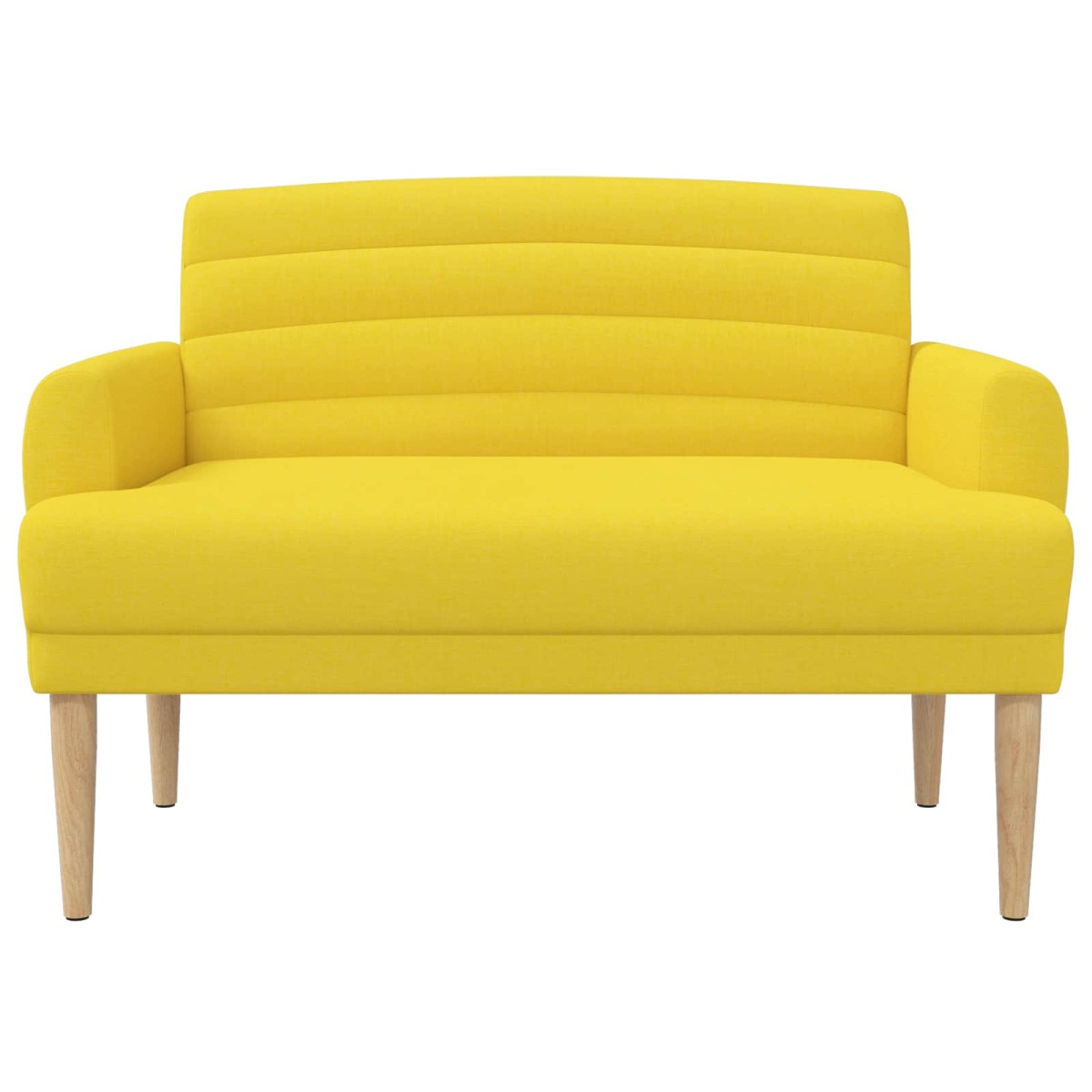 vidaXL Love seat με κουμπιά Απαλό Κίτρινο 116 x 67 x 80 εκ. Ύφασμα