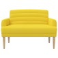 vidaXL Love seat με κουμπιά Απαλό Κίτρινο 116 x 67 x 80 εκ. Ύφασμα