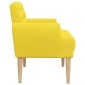 vidaXL Love seat με κουμπιά Απαλό Κίτρινο 116 x 67 x 80 εκ. Ύφασμα