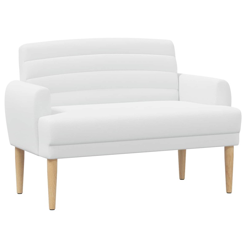 vidaXL Love seat με κουμπιά Λευκό 116 x 67 x 80 εκ. Ύφασμα