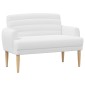 vidaXL Love seat με κουμπιά Λευκό 116 x 67 x 80 εκ. Ύφασμα