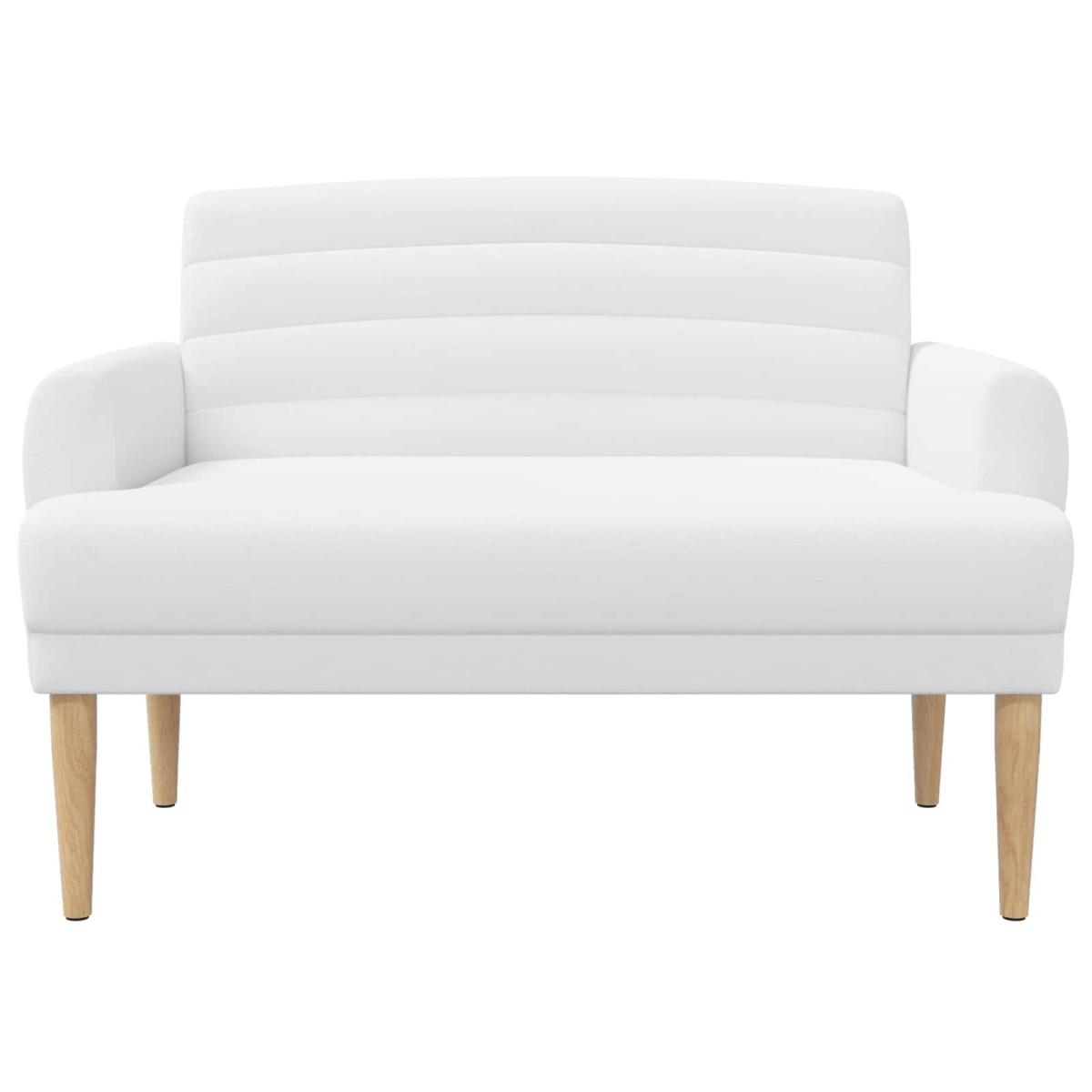 vidaXL Love seat με κουμπιά Λευκό 116 x 67 x 80 εκ. Ύφασμα