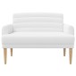 vidaXL Love seat με κουμπιά Λευκό 116 x 67 x 80 εκ. Ύφασμα